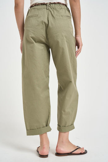 Pantalone donna verde militare - 3