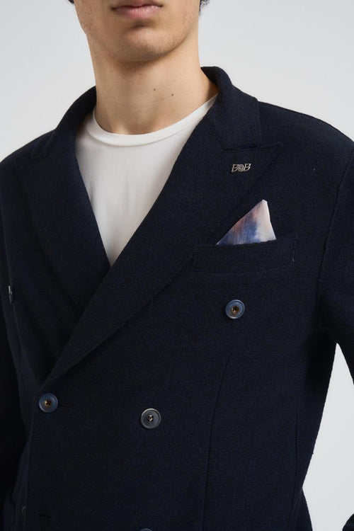 Giacca uomo in maglia blu notte - 2