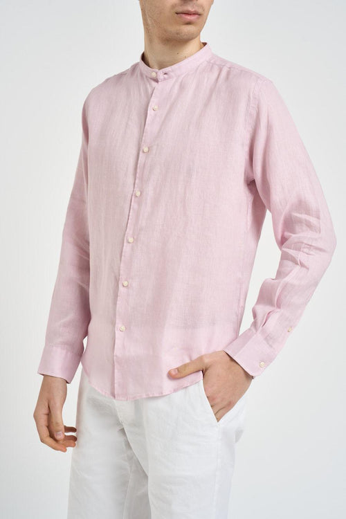 Camicia uomo rosa in lino