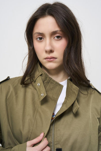 Military green women's jacket - 4