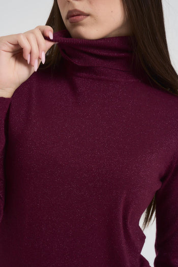 Maglia donna collo alto in lurex - 3