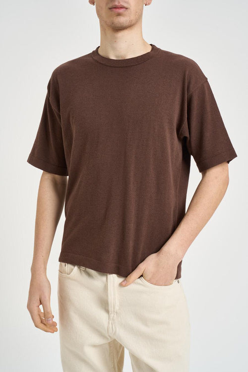 T-shirt uomo girocollo marrone