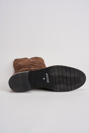 Stivale donna in suede marrone - 7