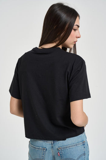 T-shirt donna regular girocollo nera - 3