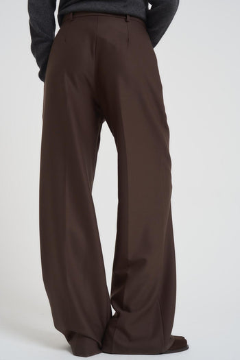 Pantalone donna a palazzo marrone - 4