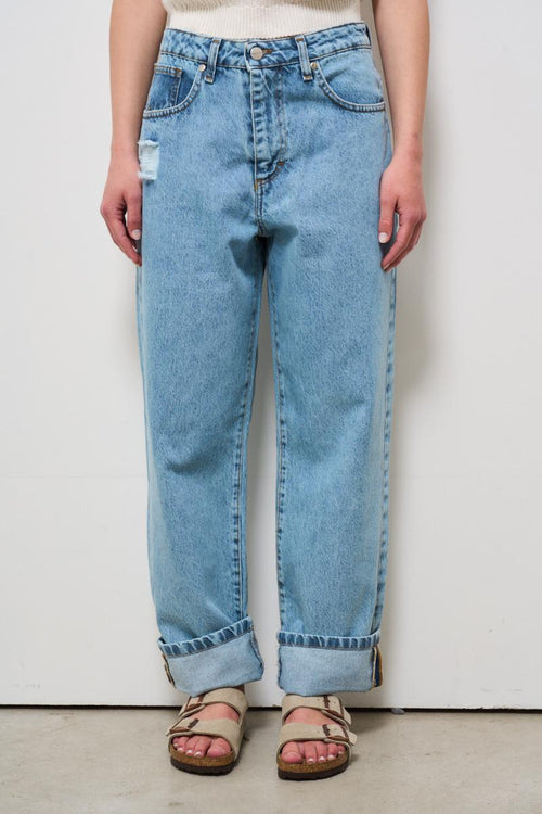Jeans donna regular in denim chiaro