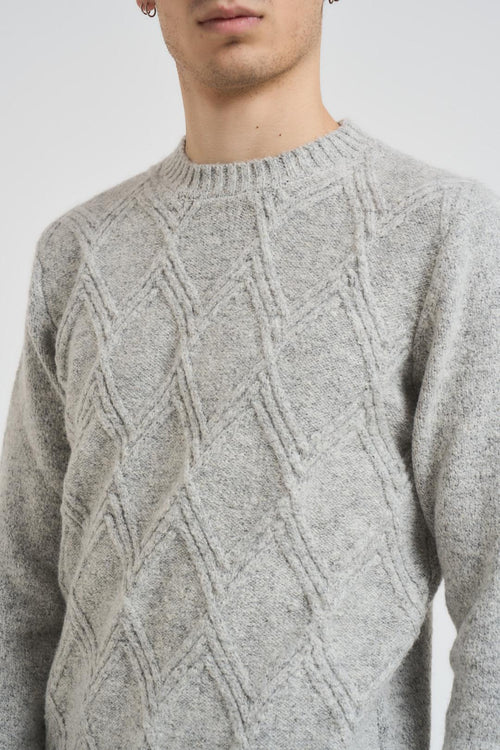 Maglia uomo girocollo a rombi grigio chiaro - 2