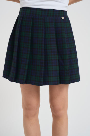 Gonna donna plissettata tartan blu - 4