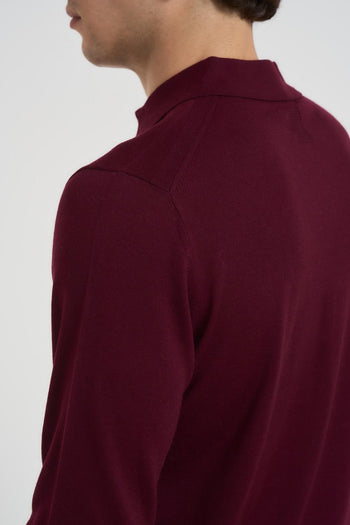 Polo uomo a maniche lunghe bordeaux - 5