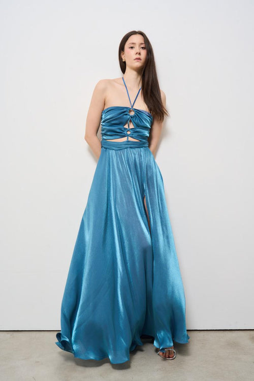 Abito donna lungo Grace turchese - 2