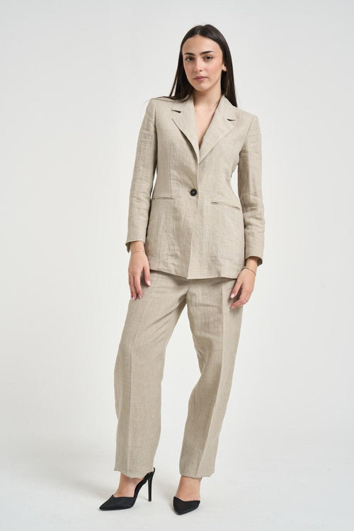 Giacca donna monopetto beige