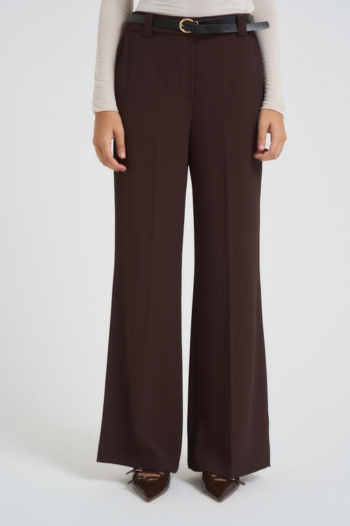 Pantalone donna flare marrone