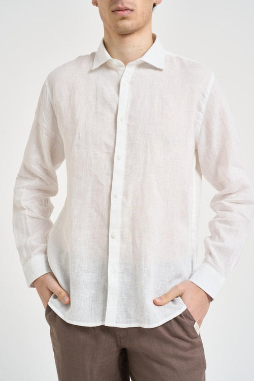 Camicia uomo in lino bianca