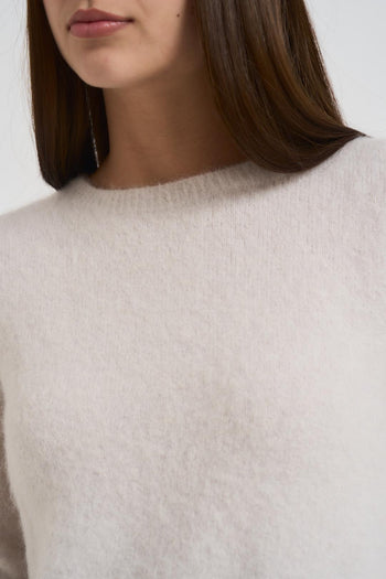 Maglia donna scollo a barca avorio - 3