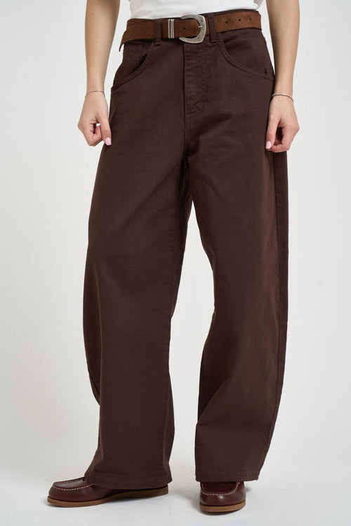 Jeans donna balloon marrone
