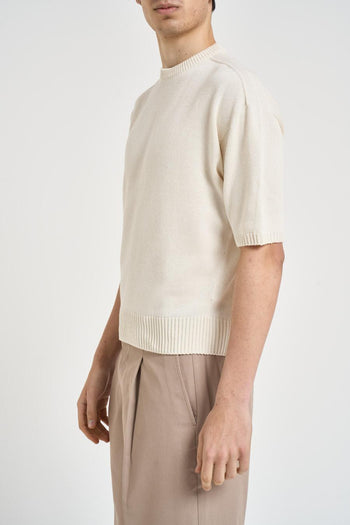 Polo uomo in maglia panna - 3