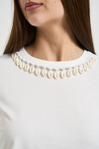 T-shirt donna con coghiglie bianca - 3