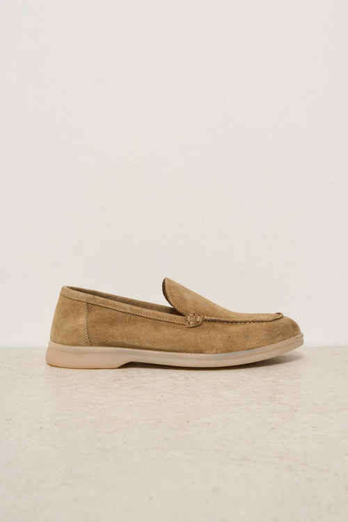 Mocassino uomo in suede beige