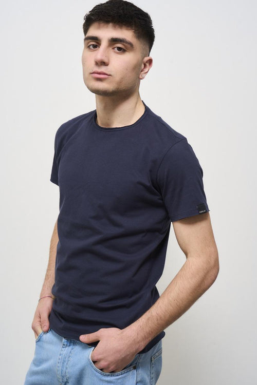 Men's blue crew neck t-shirt - 2