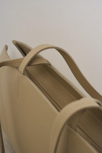 Beige women's shoulder bag - 4