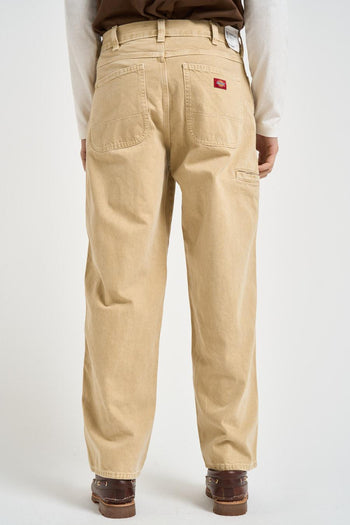 Jeans uomo wide leg in denim beige - 4