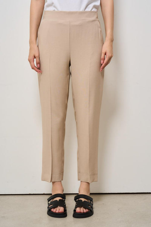 Pantalone donna a sigaretta beige