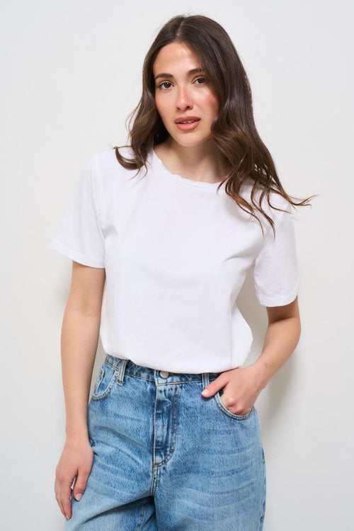 T-shirt donna girocollo bianca
