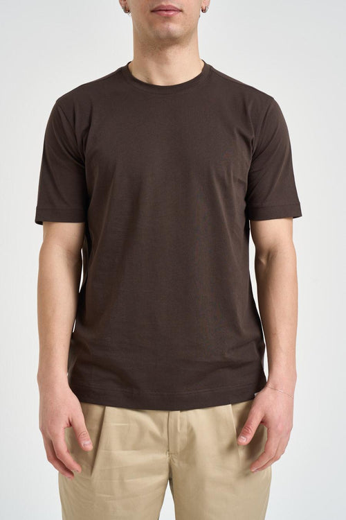 T shirt uomo girocollo marrone