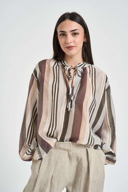 Blusa donna fantasia a righe - 2