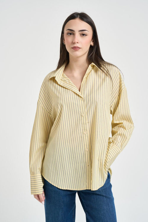 Camicia donna a righe gialla