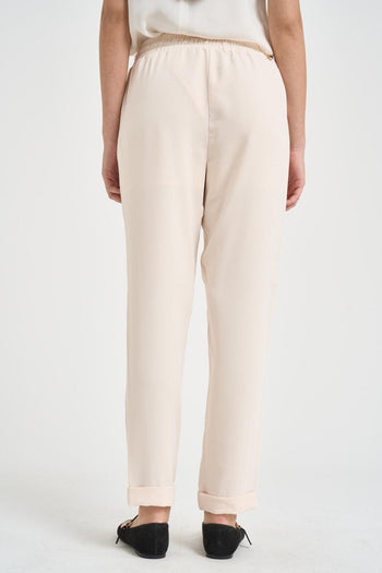 Pantalone donna tuta panna con strass - 3