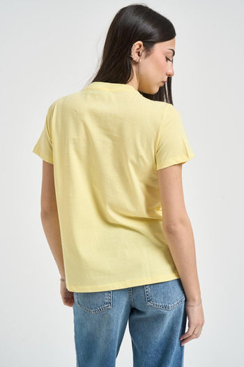 T-shirt donna girocollo gialla - 3