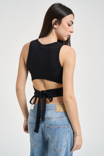 Top donna T-anky cropped nero - 3