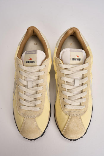Sneakers donna gialla e beige - 3