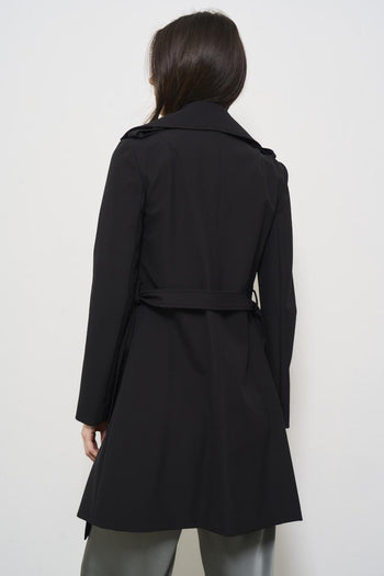 Trench donna midi doppiopetto nero - 5