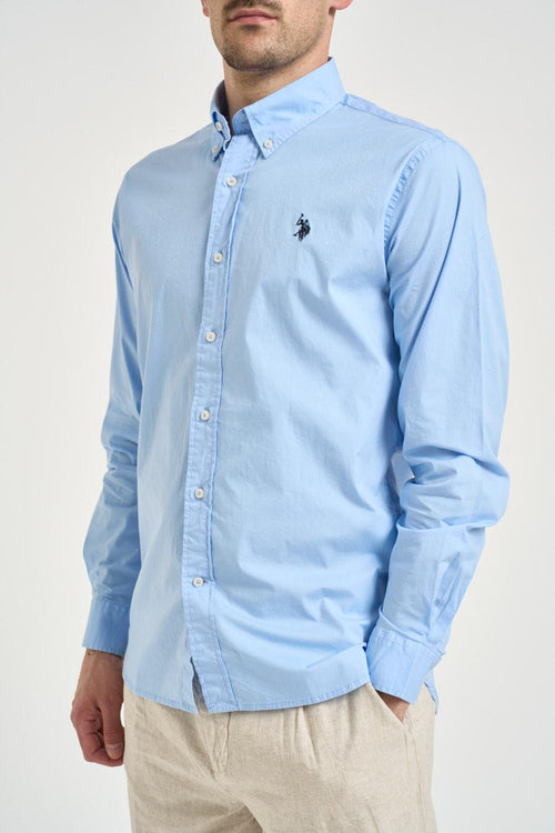 Camicia uomo in popeline celeste