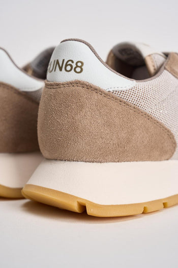 Sneakers donna in suede beige e glitter - 7