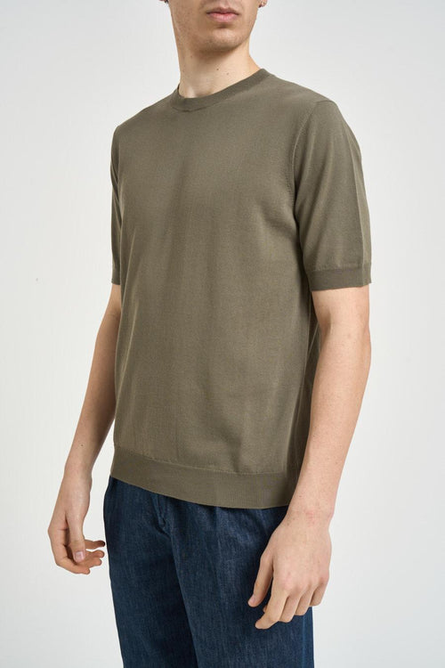 T-shirt uomo in maglia verde - 2