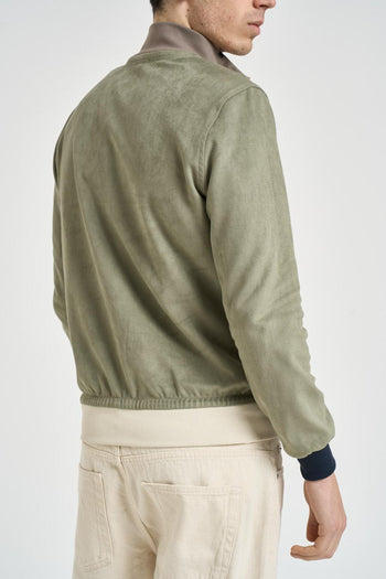 Giubbotto uomo scamosciato verde - 4