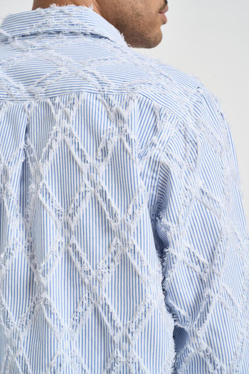 Camicia uomo a righe effetto sfrangiato - 6