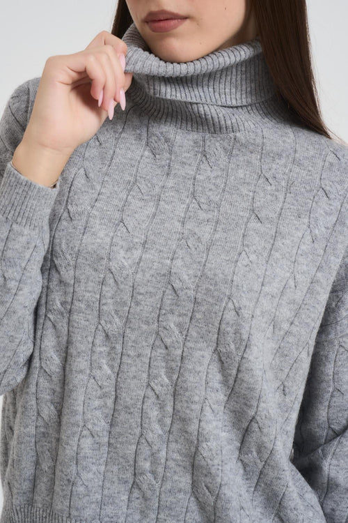 Maglione a trecce in misto cashmere - 2