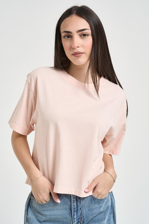 T-shirt donna con spalline rosa