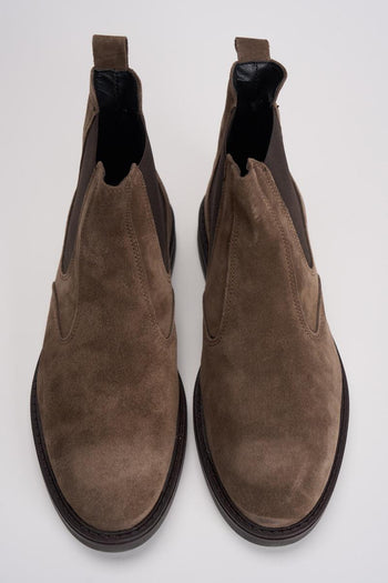 Stivale uomo Chelsea in suede marrone - 7