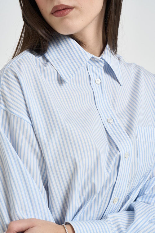 Camicia donna Eden a righe celeste - 2