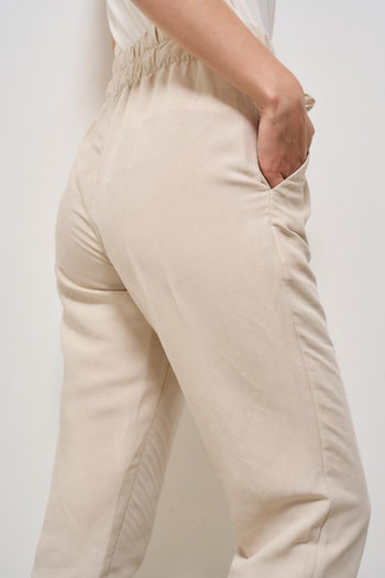 Pantalone donna regular panna - 7