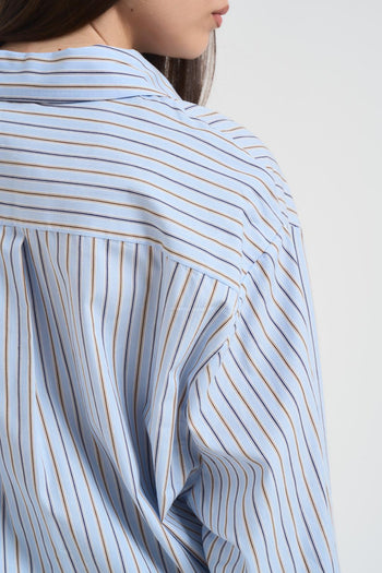 Camicia donna a righe celeste - 6
