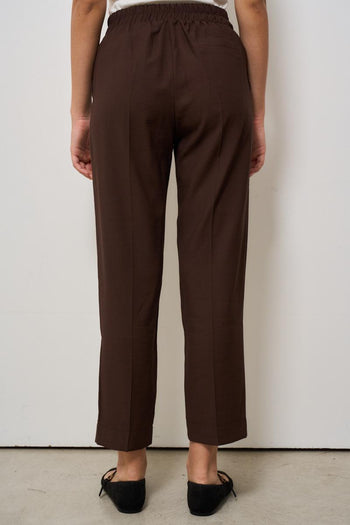 Pantalone donna a sigaretta marrone - 3