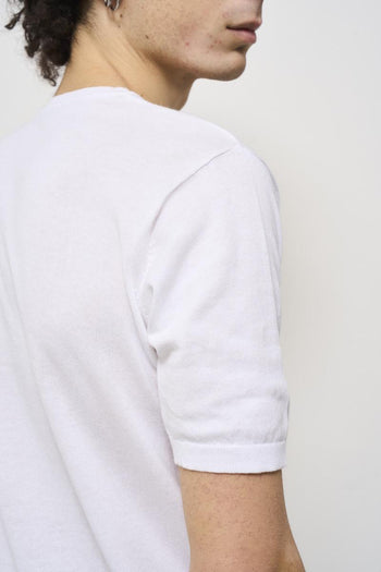 T-shirt uomo in maglia bianca - 5