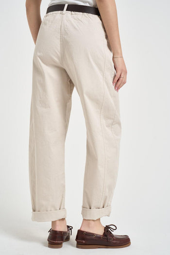 Pantalone donna carrot fit panna - 4