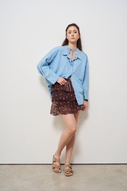 Camicia donna in denim chiaro